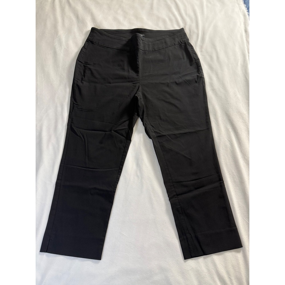 Roz & Ali Womens Black Pull On Dress Pants Size 20 Stretch Straight Leg Trousers